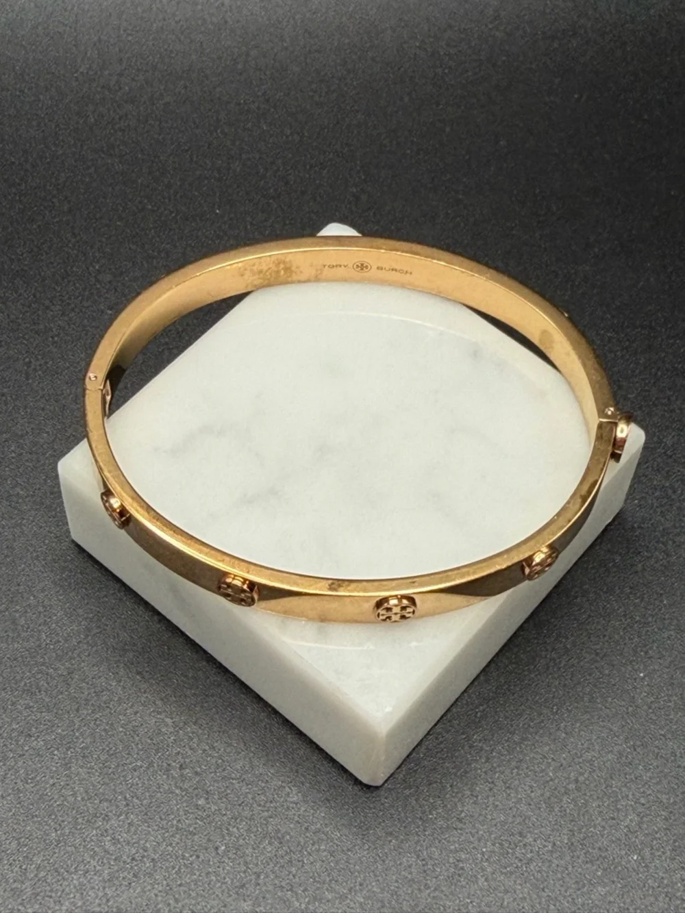 Tory Burch Hinged Bangle Bracelet #E437 - Picture 3 of 12